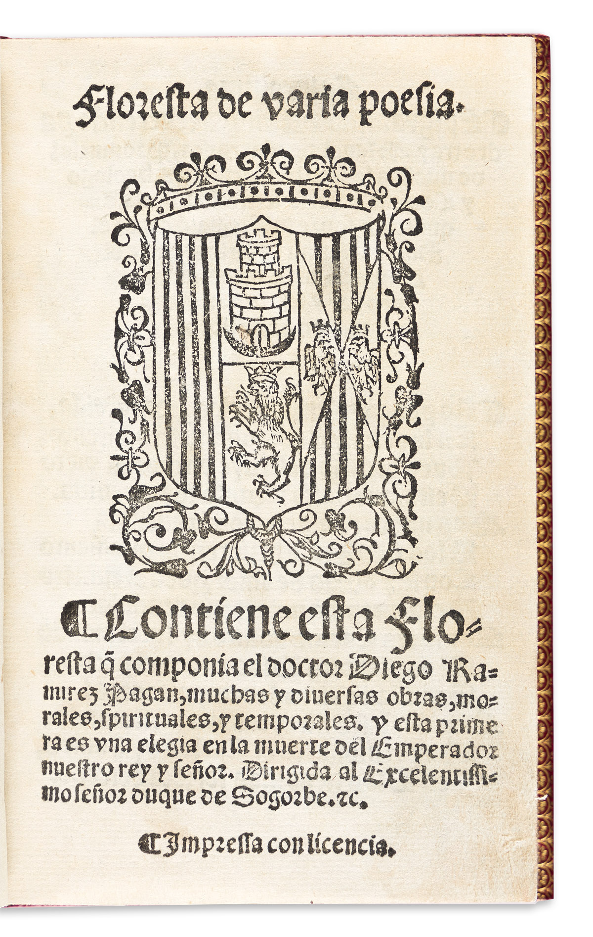 Ramírez Pagán, Diego (c. 1524-after 1564) Floresta de Varia Poesia.